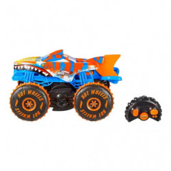 Hot Wheels Monster Trucks Tiger Shark Climber RC-Fahrzeug, batteriebetriebener Spielzeug-Truck mit Fernbedienung