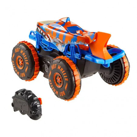 Hot Wheels Monster Trucks Tiger Shark Climber RC-Fahrzeug, batteriebetriebener Spielzeug-Truck mit Fernbedienung