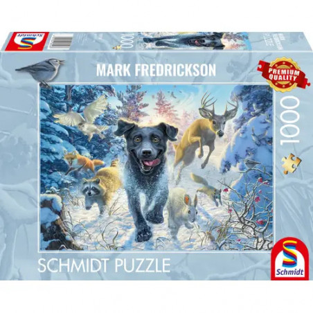 PU1000T.M.Frederickson Hundeliebe, schwarzer Labrador im Sch