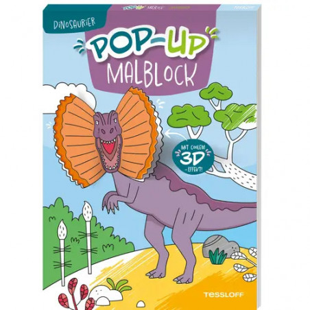 Pop-up Malblock. Dinosaurier