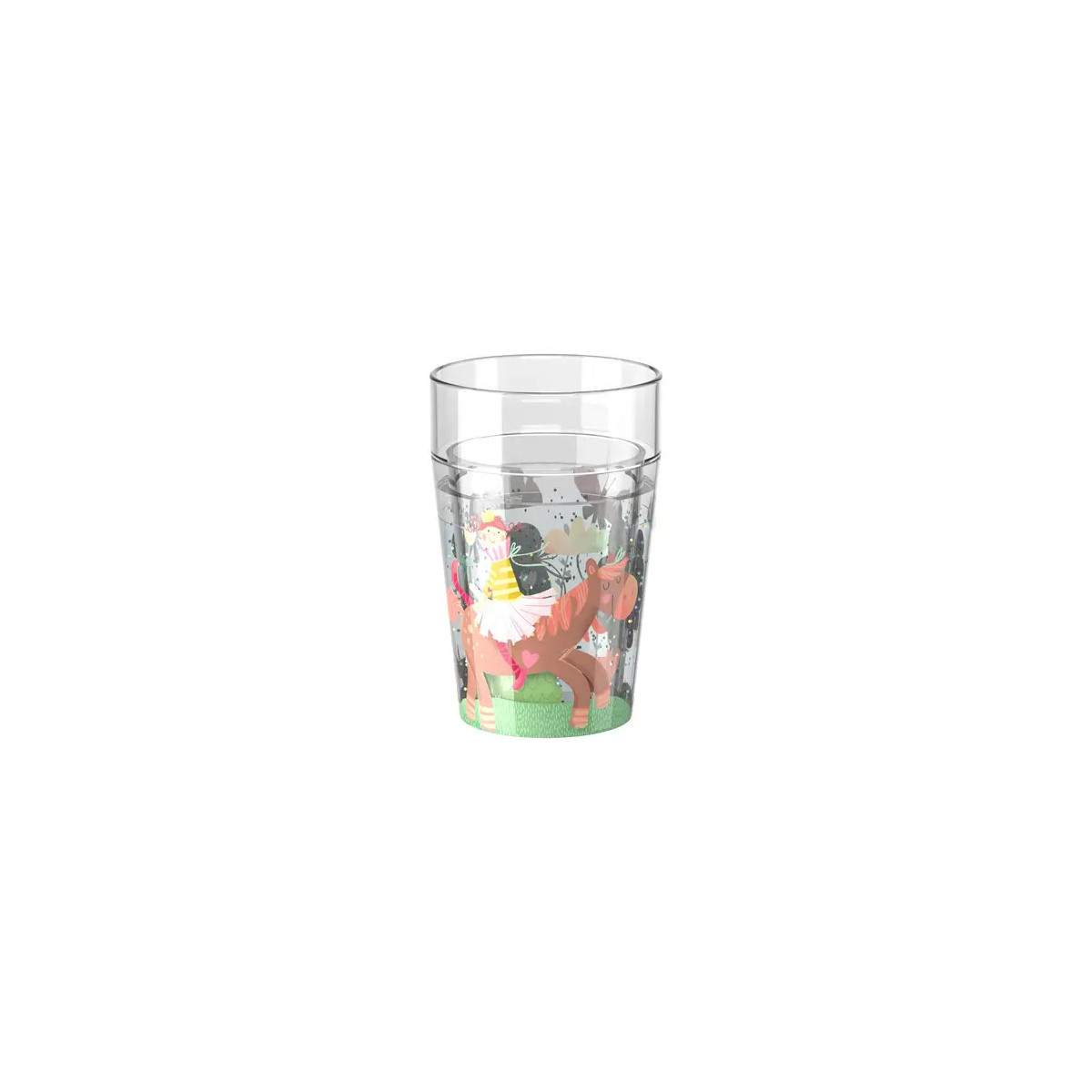 Glitzerbecher Prinzessin & Pferd, Motiv 1