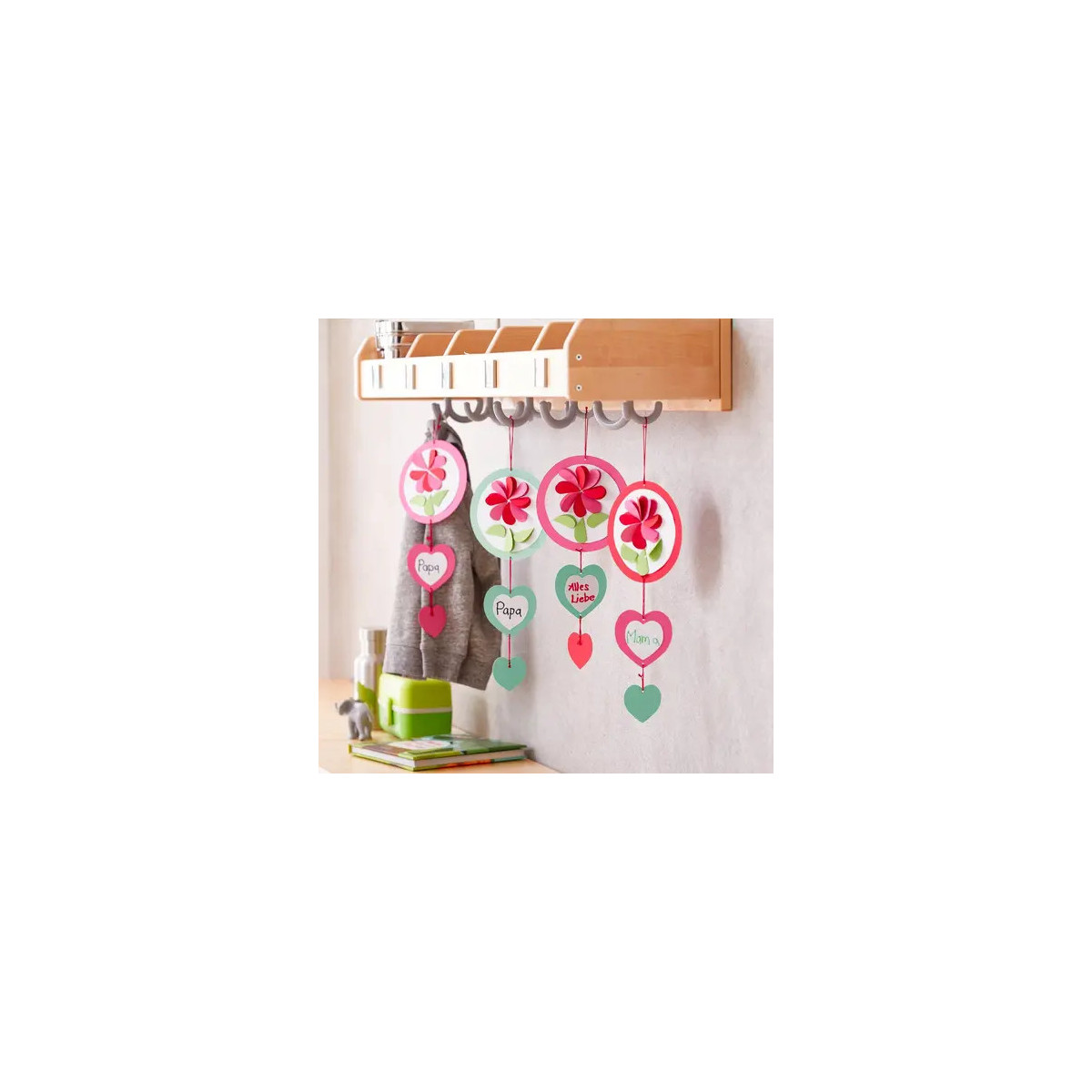 Bastelset – Anhänger Herzblumen