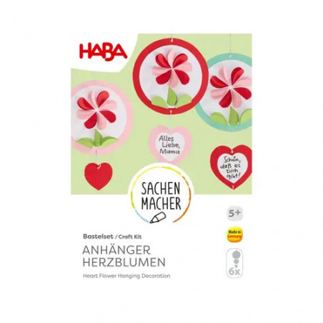 Bastelset – Anhänger Herzblumen