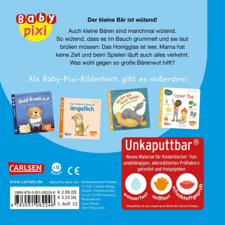 Baby Pixi 109 Bär wütend