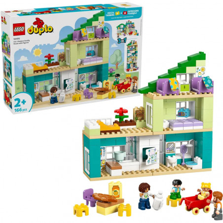 Modernes Familienhaus mit Figuren – 3-in-1-Set