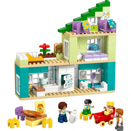 Modernes Familienhaus mit Figuren – 3-in-1-Set