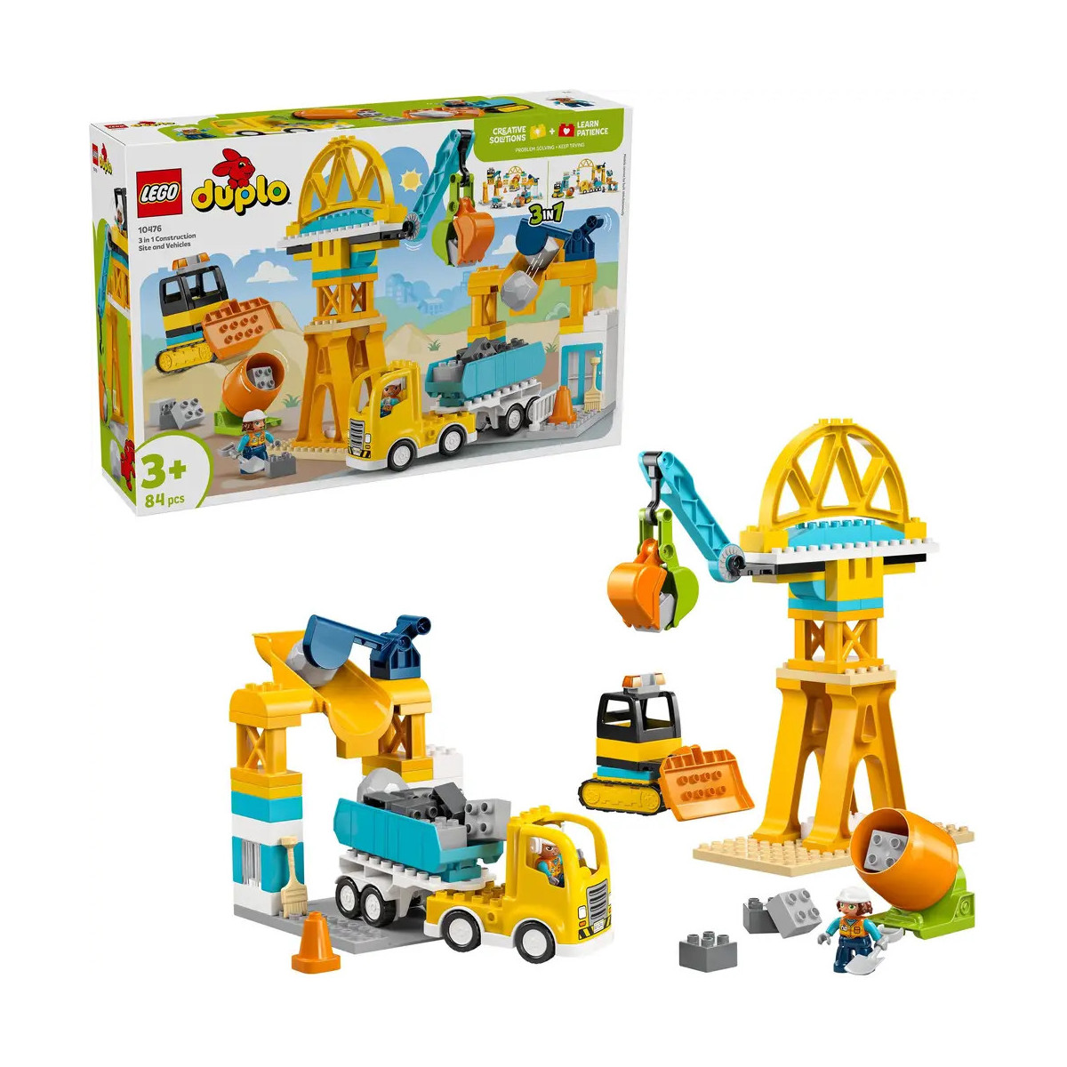 Baustelle mit Baufahrzeugen – 3-in-1-Set