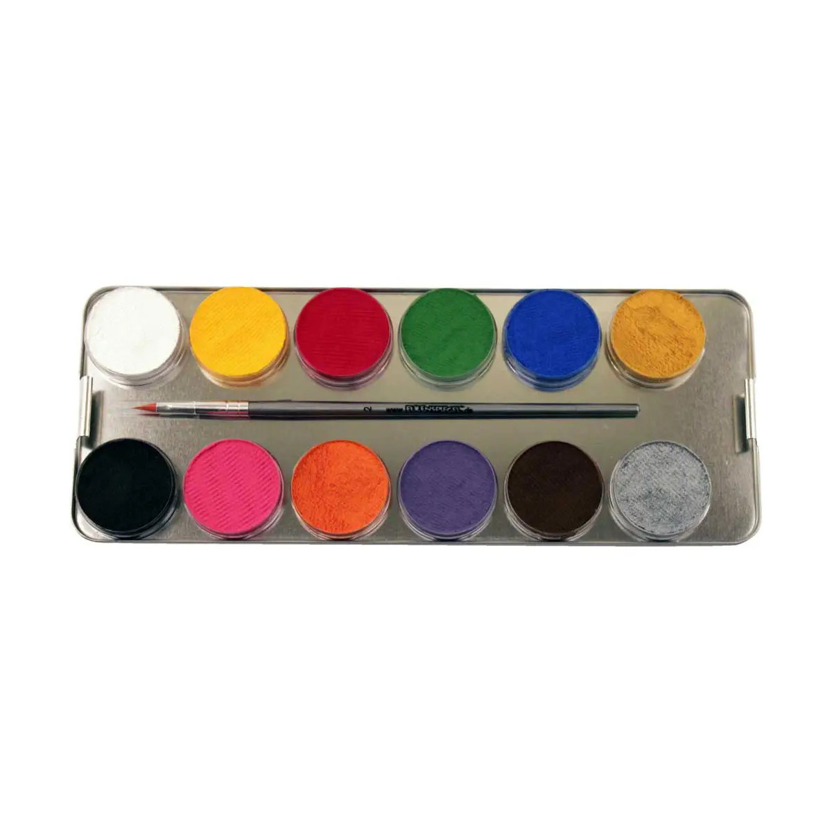 EULENSPIEGEL Schminkpalette 24 Farben 26 Teile Metalletui