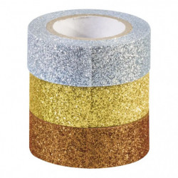 Glitter Tape 3er gold silber