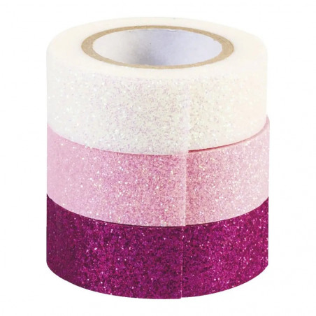 Glitter Tape 3er pink