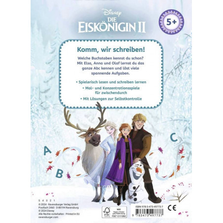 Ravensburger - Disney Die Eiskönigin 2 Mein Vorschulblock: Lesen und Schreiben