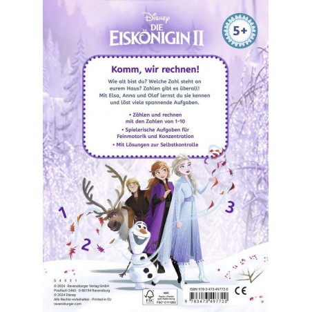 Ravensburger - Disney Die Eiskönigin 2 Mein Vorschulblock: Zählen und Rechnen