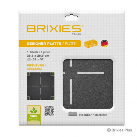 BRIXIES Bodenplatte Straße Kreuzung 32x32cm