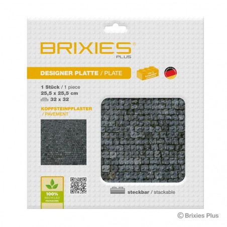 BRIXIES Bodenplatte Kopfsteinpflaster 32x32cm