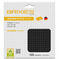 BRIXIES Bodenplatte Doppelpack schwarz 20x20cm