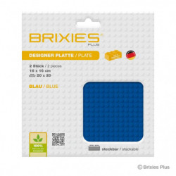 BRIXIES Bodenplatte Doppelpack blau 20x20cm