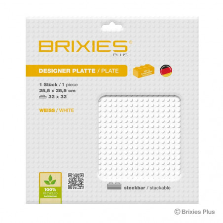 BRIXIES Bodenplatte Basic weiß 32x32cm