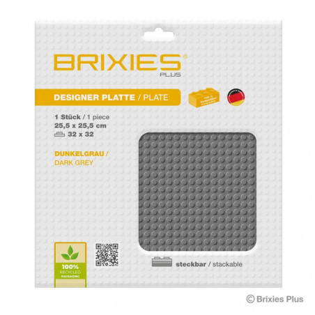 BRIXIES Bodenplatte Basic dunkelgrau 32x32cm