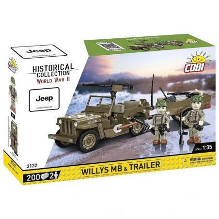 HC WWII /3132/ WILLYS MB & TRAILER 200 KL.