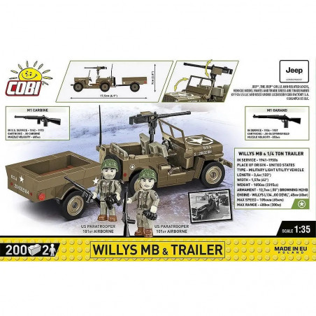 HC WWII /3132/ WILLYS MB & TRAILER 200 KL.
