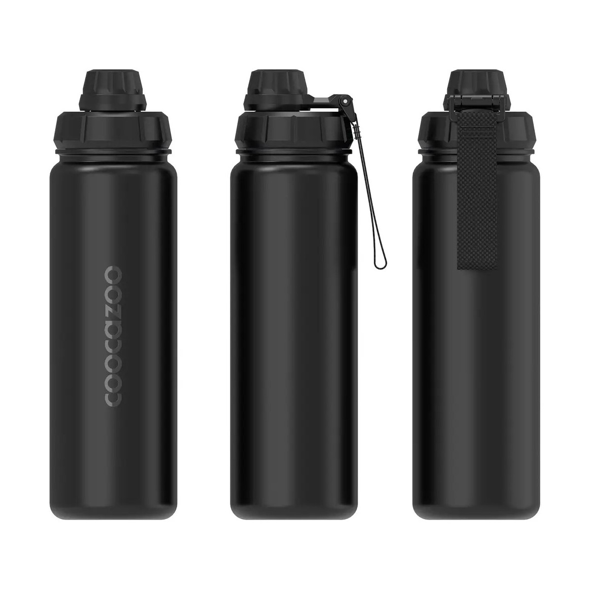 Isolierte Edelstahl-Trinkflasche, Black