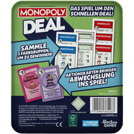 MONOPOLY Kartenspiel Deal Metalldose