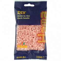 Hama - Perlenbeutel 1000 Stück Leuchtrot