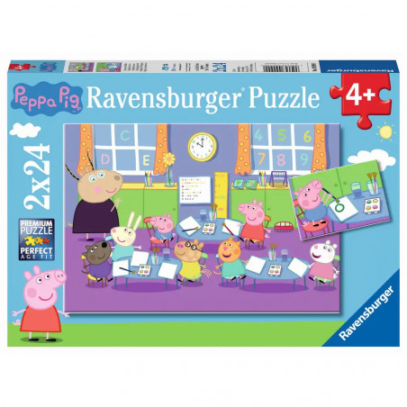 Ravensburger - Peppa in der Schule, 2 x 24 Teile