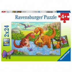 Ravensburger - Spielende Dinos, 2 x 24 Teile