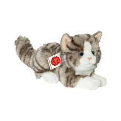 Teddy-Hermann - Katze liegend grau, 20 cm