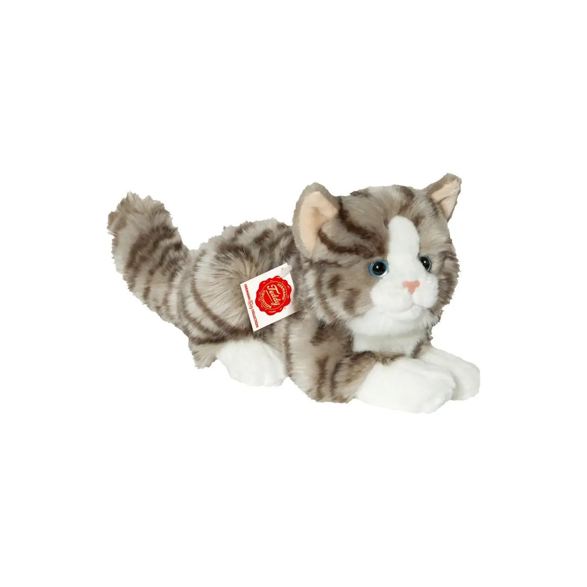 Teddy-Hermann - Katze liegend grau, 20 cm