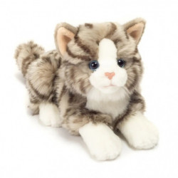 Teddy-Hermann - Katze liegend grau, 20 cm