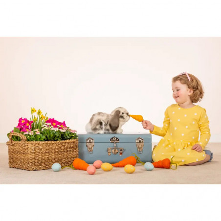 Teddy-Hermann - Hase sitzend grau weiß gescheckt 30 cm