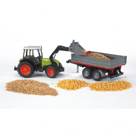 Bruder - Claas Nectis 267 F mit Frontlader und Bordwandanhänger