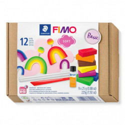 Fimo Soft Basic Set, 8 Farben, Halbblöcke à 25g