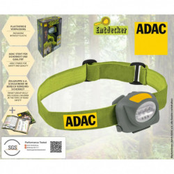 ADAC LED Stirnlampe, 7 leistungsstarke LED's, 3 Einstellunge