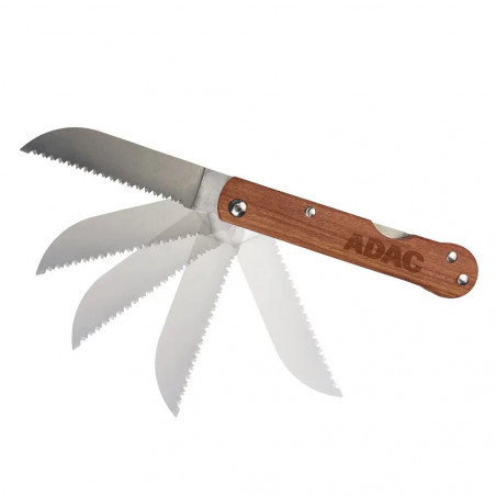 ADAC Taschensäge, aus rostfreiem Edelstahl ,Holzgriff, Nylon