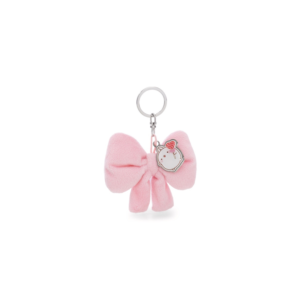 NICI - Schlüsselanhänger MOLANG Schleife 8cm mit Metall-Anhänger an Header Karte