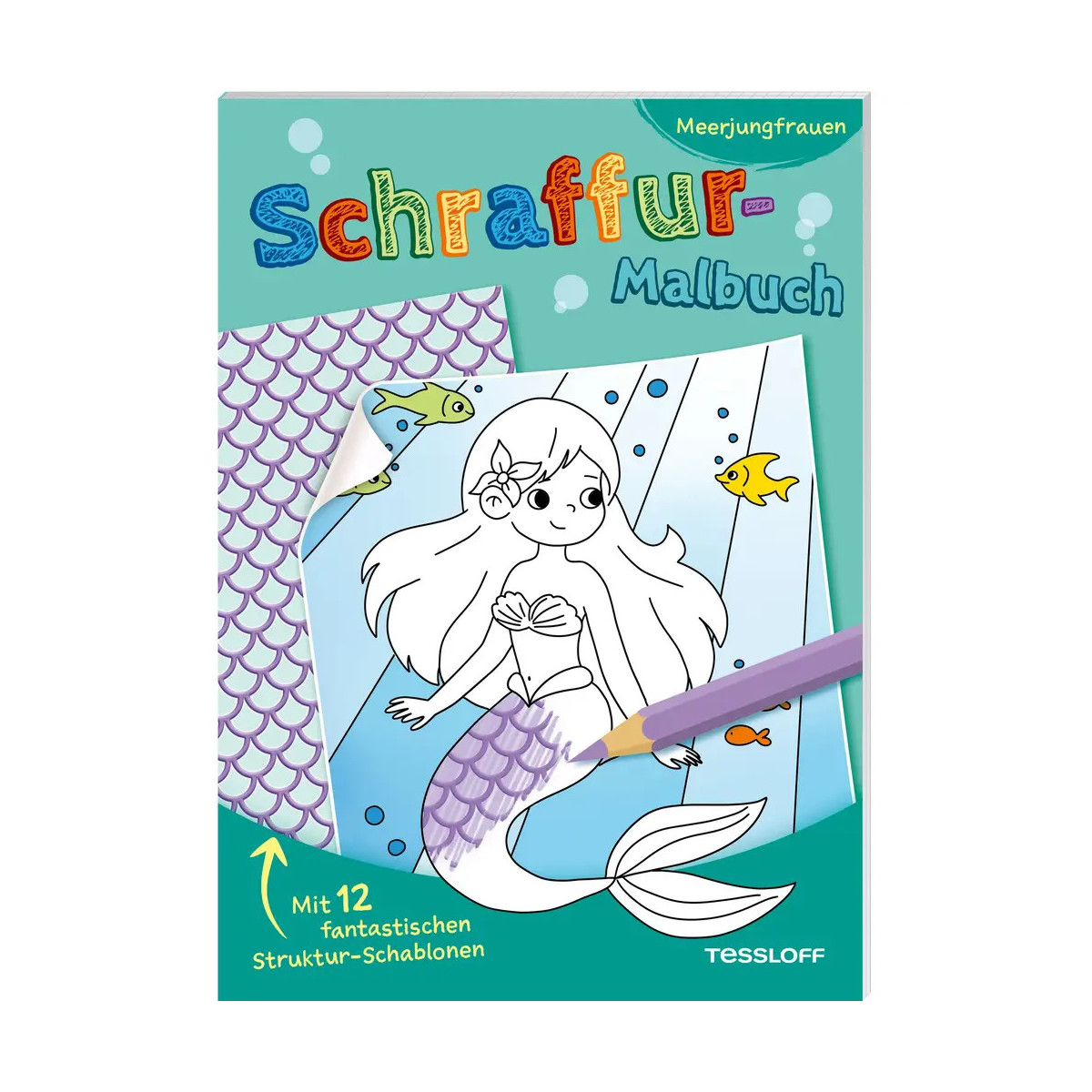 Schraffur-Malbuch. Meerjungfrauen