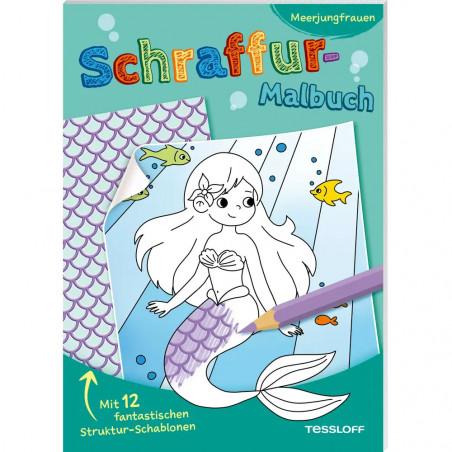 Schraffur-Malbuch. Meerjungfrauen