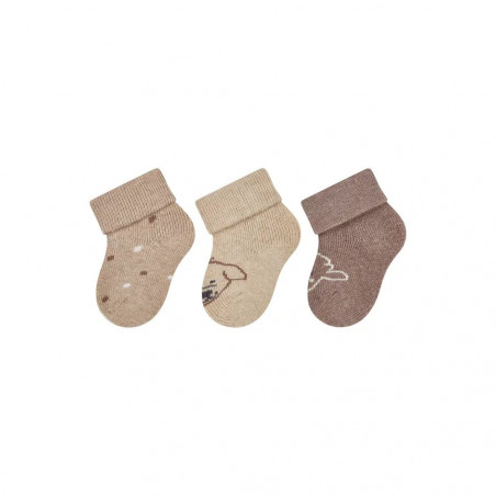 Sterntaler Erstlingssocken 3er Bauernhof natur mel.