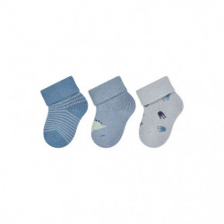 Sterntaler Erstlingssocken 3er Dino graublau