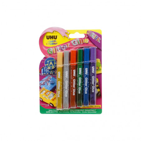 UHU Glitter Glue 6x10ml