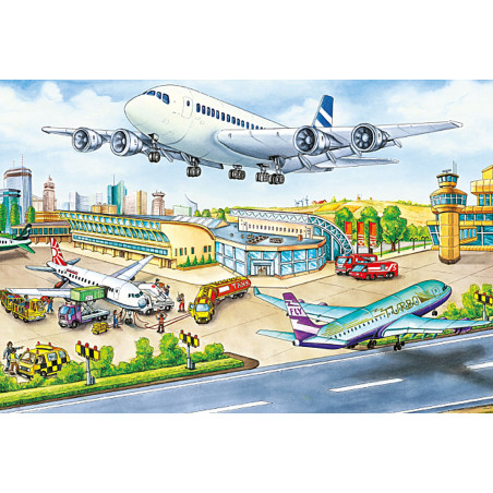 Schmidt Spiele - Verkehrsmittel, Puzzle-Box, 2x26, 2x48 Teile im Metallkoffer
