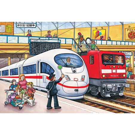 Schmidt Spiele - Verkehrsmittel, Puzzle-Box, 2x26, 2x48 Teile im Metallkoffer
