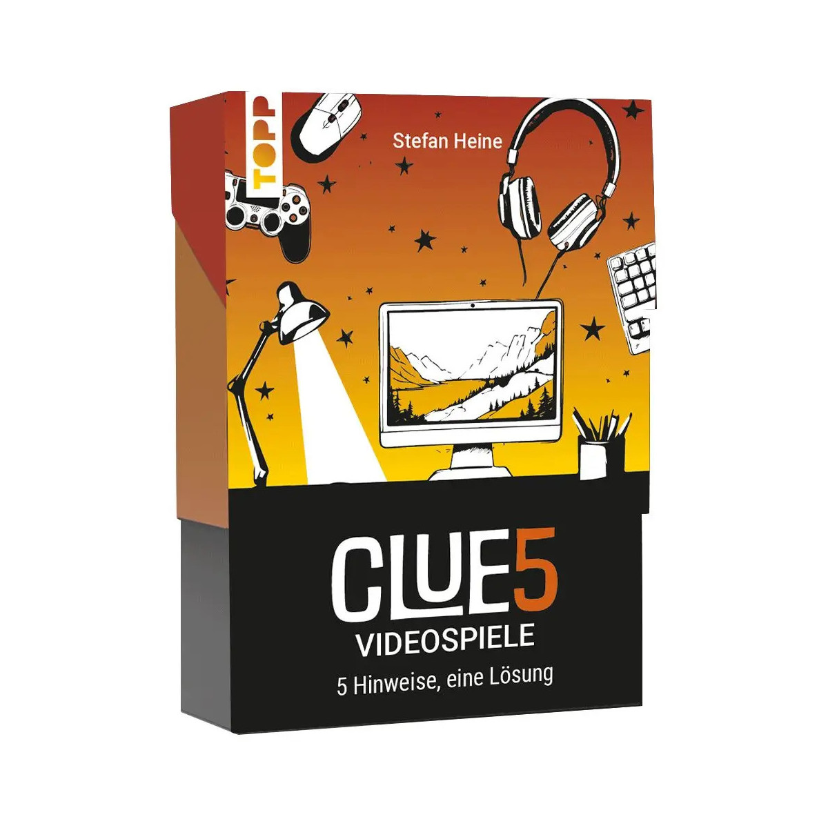 CLUE5  Videospiele. 5 Hinweise, nur eine Lösung. Das Trend-Quiz für deine Tasche