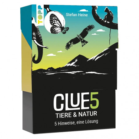 CLUE5  Tiere. 5 Hinweise, nur eine Lösung. Das Trend-Quiz für deine Tasche