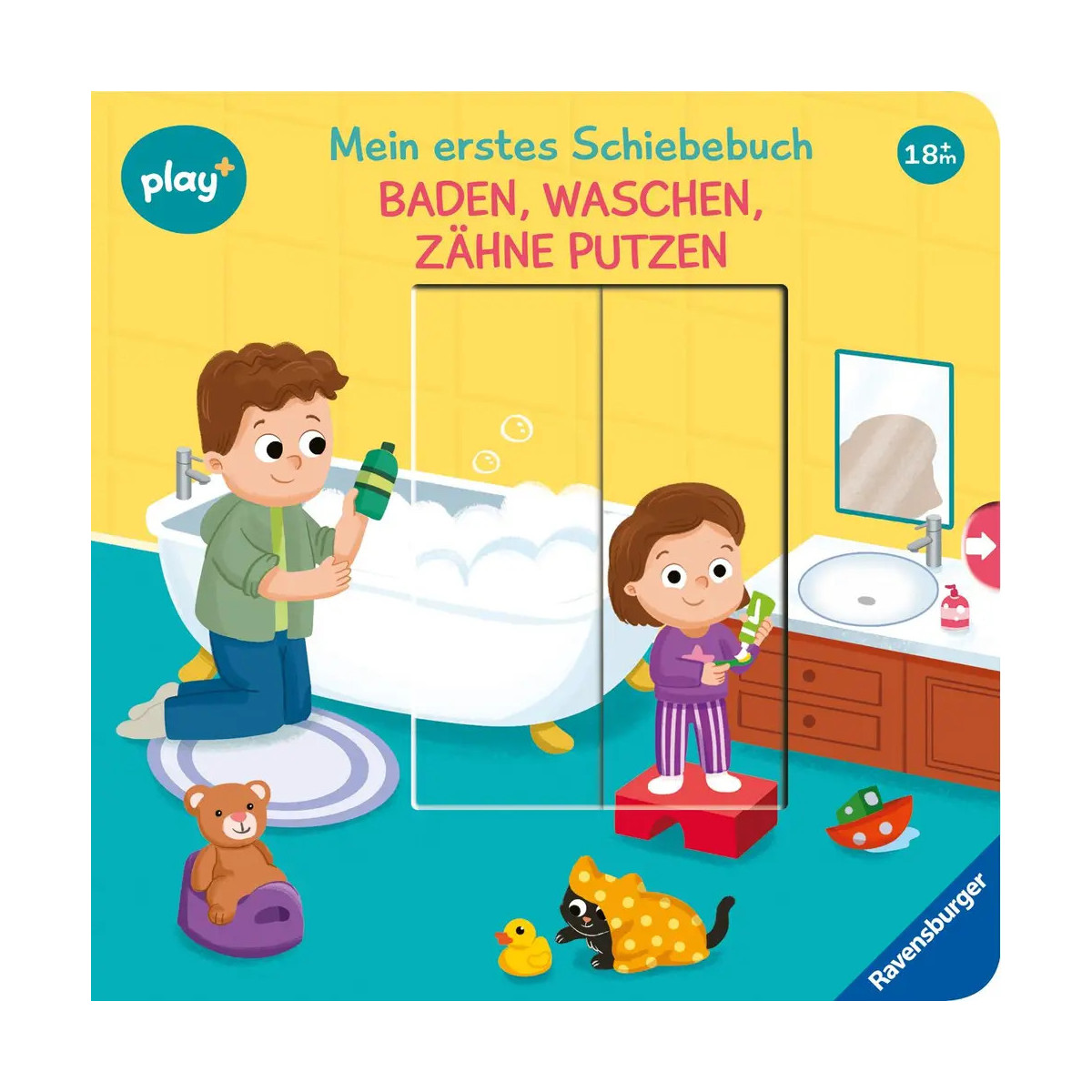 Ravensburger Play+ Baden, waschen, Zähne putzen, Baby-Buch ab 18 Monate