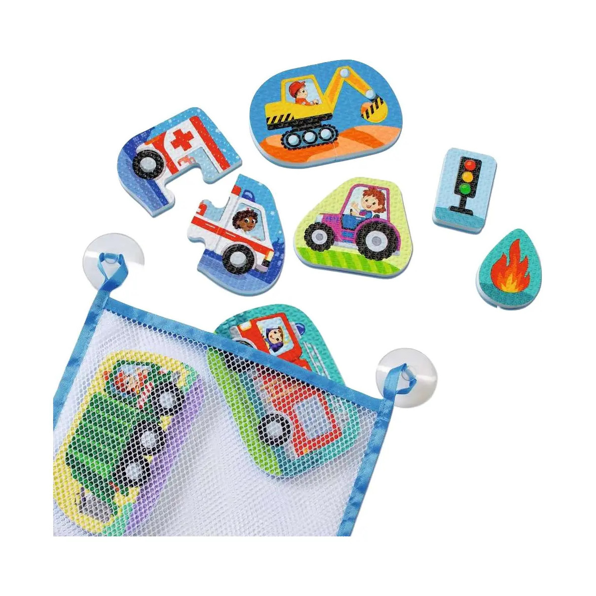 Ravensburger Play+ Bade-Puzzle: Fahrzeuge, Outdoor-   Badespielzeug, Spielzeug ab 1 Jahre, inklusive praktischer Netzt