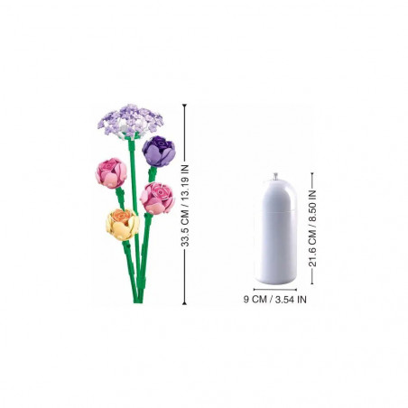 Sluban Pleyerid Blume Pfingstrose mit Vase Flasche 198 St. Klemmbausteine - Bauspielzeug M38-B1101-17